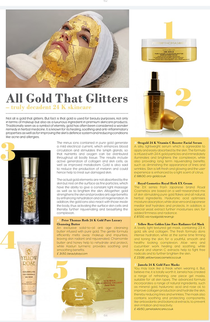 23K Gold Benefits in Skin Care - Yellow Rose Golden Line Radiance Gel Mask
